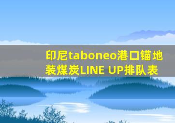 印尼taboneo港口锚地装煤炭LINE UP排队表